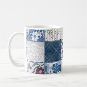 Floral Lace: Patchwork Seamless Background. Coffee Mug
