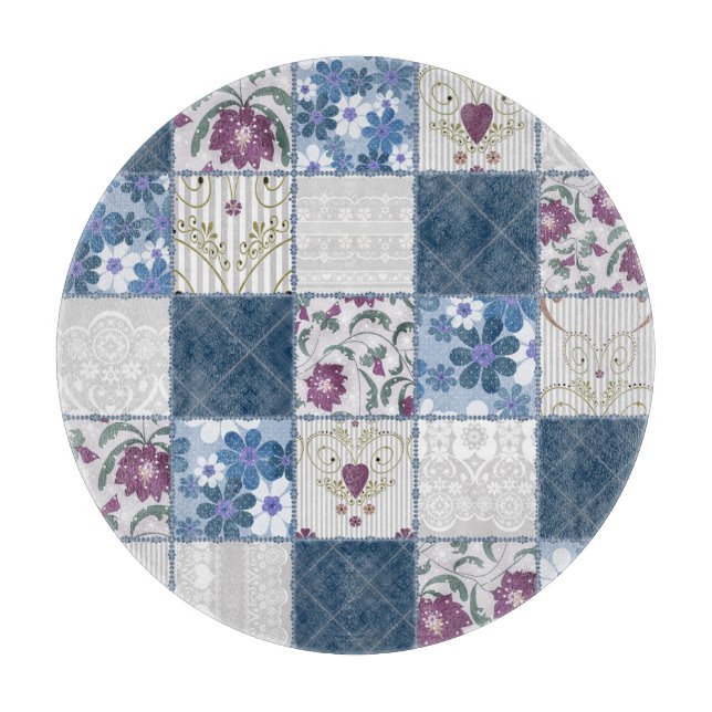 Floral Lace: Patchwork Seamless Background. Cutting Board (Front)