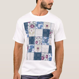 Floral Lace: Patchwork Seamless Background. T-Shirt
