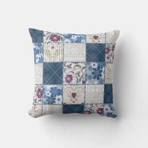 Floral Lace: Patchwork Seamless Background. Throw Pillow