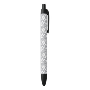 Floral Lace Pattern Black Ink Pen