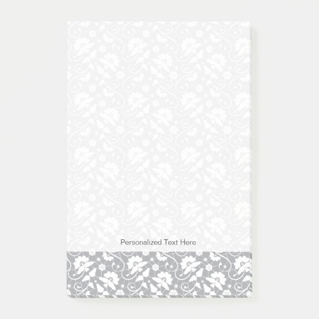 Floral Lace Pattern Post-it Notes (Front)