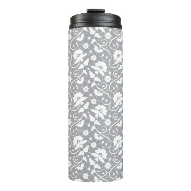 Floral Lace Pattern Thermal Tumbler (Front)