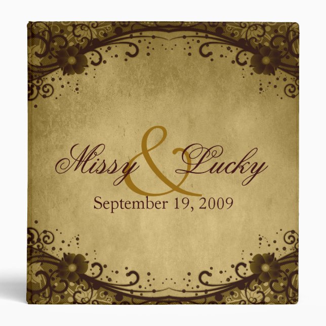 Floral Lace Wedding/Anniversary Planner Binder (Front)