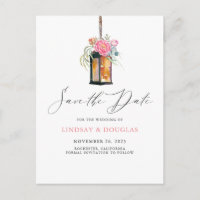 Floral Lantern Modern Garden Save the Date