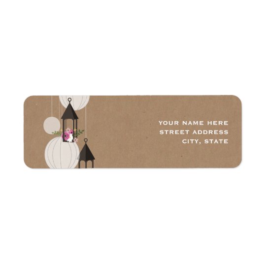 Floral Lanterns Cardstock Inspired Address Label