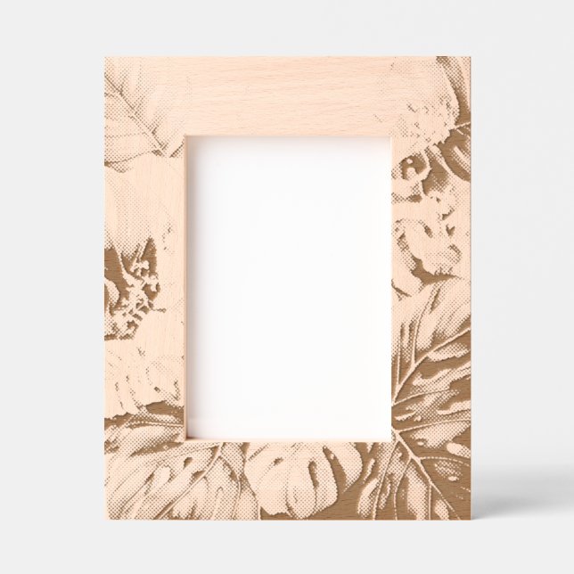 Floral Laser etched personalized frame Engraved Fr (Front)