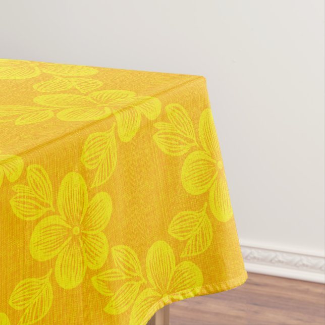 floral lattice yellow pattern tablecloth (In Situ)