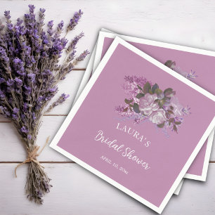Floral Lavender Bridal Shower Napkin