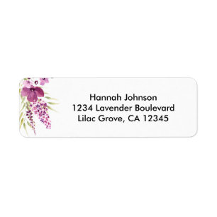 Floral Lavender et Lilac Adresse de retour