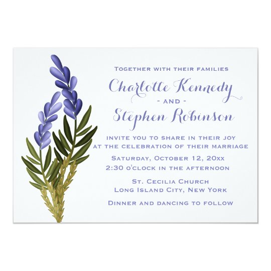 Floral Lavender Flower Purple Wedding Invitation
