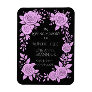 FLORAL LAVENDER. IN LOVING MEMORY KEEPSAKE,  MAGNET