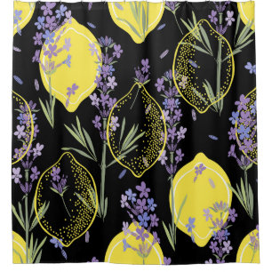Floral Lavender Lemons Vintage Illustration