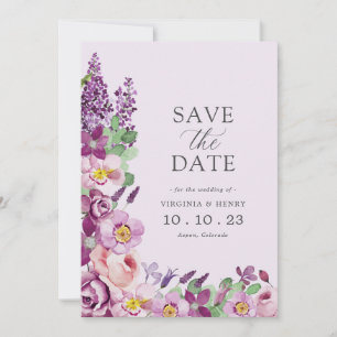Floral Lavender Save The Date