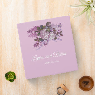 Floral Lavender, Wedding Photo Album 3 Ring Binder