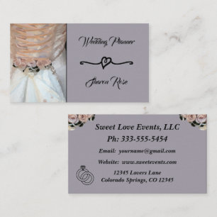 Floral Lavender Wedding Planner Business Card