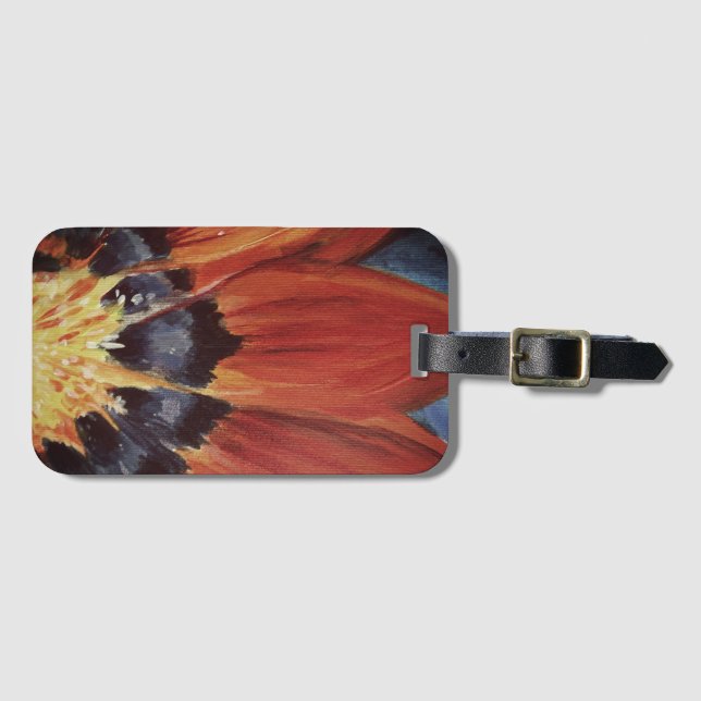 Floral Leaf Art Luggae Tag (Front Horizontal)