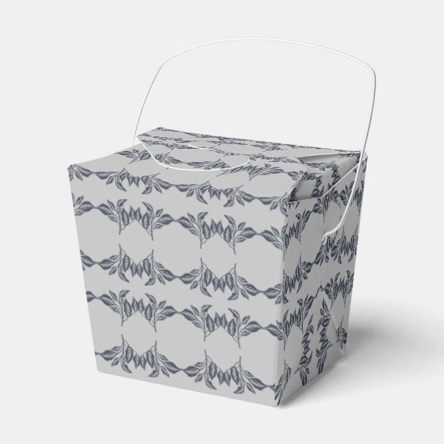 Floral Leaf Design Favor Box (Front Side)