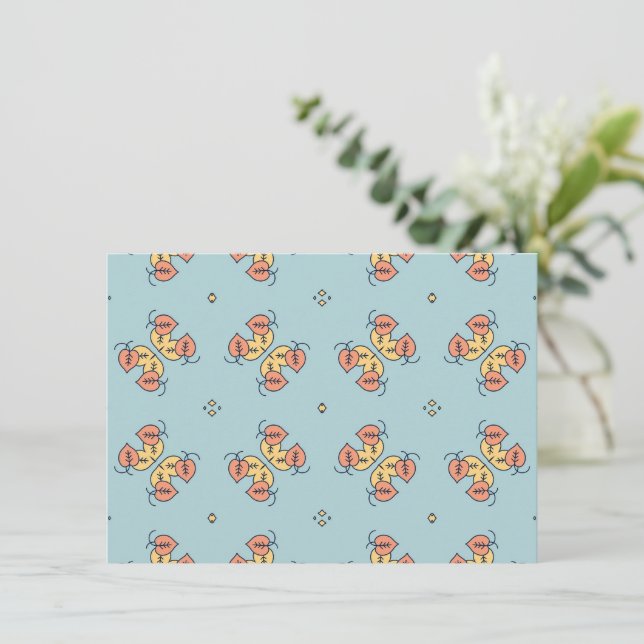 floral leaf motifs grouping   pattern design invitation (Standing Front)