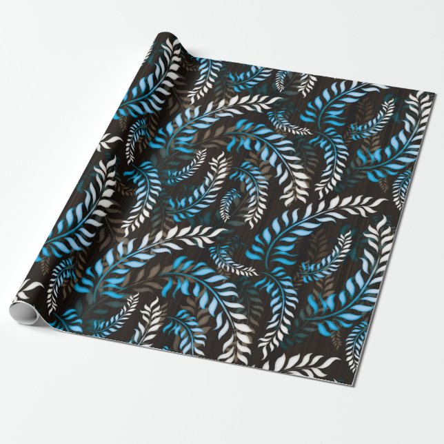 Floral Leaf Wrapping Paper (Unrolled)