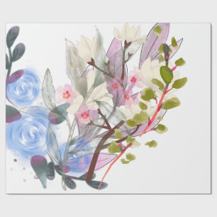 Floral Leaves Art – Elegant Flowers and Botanical Wrapping Paper
