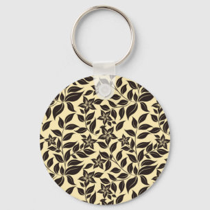 Floral Leaves Pattern-23756 Keychain