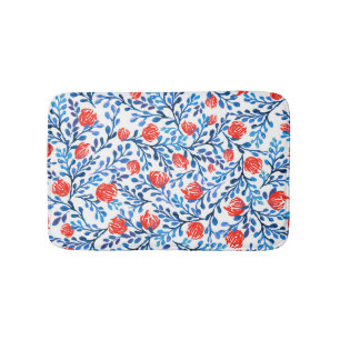 Floral Leaves: Seamless Nature Pattern Bath Mat