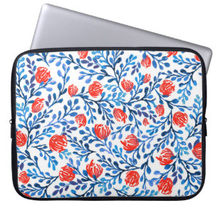 Floral Leaves: Seamless Nature Pattern Laptop Sleeve