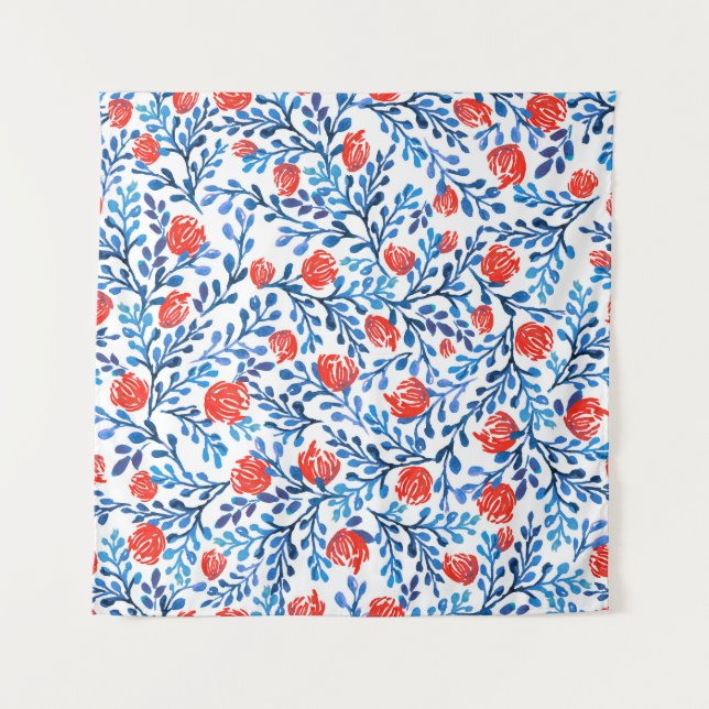 Floral Leaves: Seamless Nature Pattern Tapestry (Front)