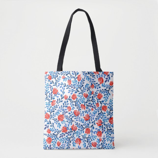 Floral Leaves: Seamless Nature Pattern Tote Bag (Front)
