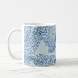 Floral Leaves: Vintage Line Illustrations. Coffee Mug