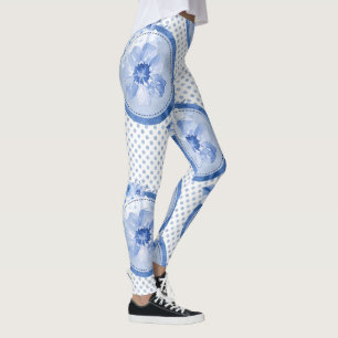 Floral Leggings blue Flower Print Legging pattern