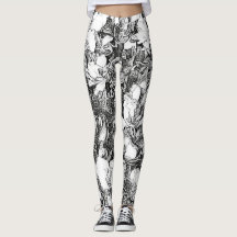 Floral Leggings with Pen Effect