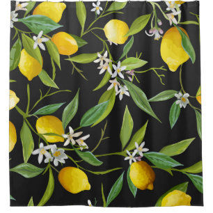 Floral Lemon Fruits Vintage Pattern