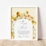 Floral lemon ring hunt bridal shower game poster<br><div class="desc">Floral lemon ring hunt bridal shower game
Matching items available.</div>