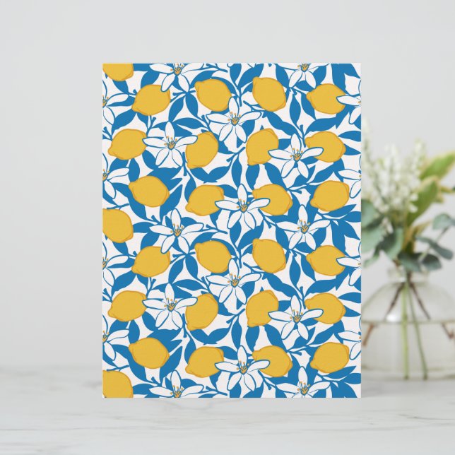 Floral Lemon Sketch Hand Drawn - Paper Sheets (Standing Front)