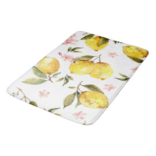 Floral Lemon Tuscany Style Bath Mat