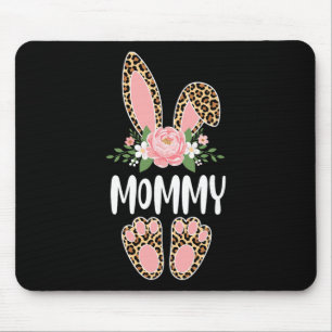 Floral Leopard Mommy Bunny Happy Easter Mother's D Mouse Pad