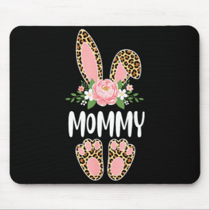 Floral leopard mommy bunny happy easter mother'sFl Mouse Pad