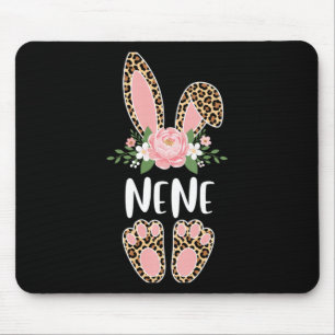 Floral Leopard Nene Bunny Happy Easter Spring Long Mouse Pad