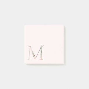 Floral Letter "M" Monogram Notes