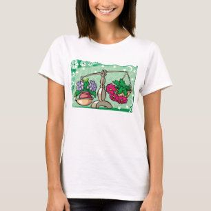 Floral Libra Scales weighing flowers T-Shirt