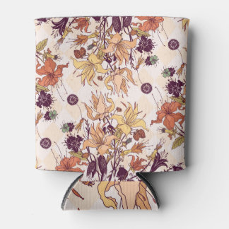 Floral Light Raster Illustration Can Cooler