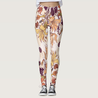 Floral Light Raster Illustration Leggings