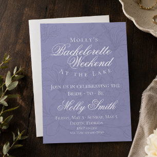 Floral Lilac Bachelorette Itinerary  Invitation