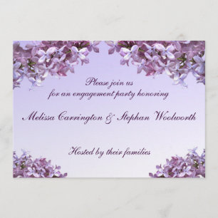 Floral Lilac Flowers Engagement Party Invitation