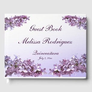 Floral Lilac Flowers Quinceanera Guest Book