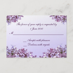 Floral Lilac Flowers RSVP Wedding Card