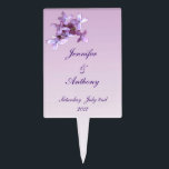 Floral Lilac Flowers Wedding Cake Topper<br><div class="desc">Lovely lilacs are the theme of this elegant wedding cake topper.  It is decorated with pink and mauve lilac sprays on a pale purple background.   Easily customize text for your special occasion.</div>