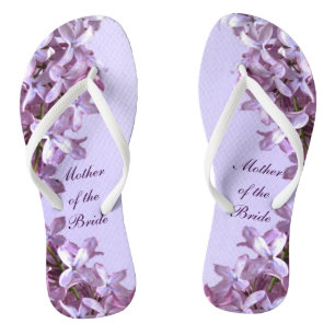 Floral Lilac Flowers Wedding Mother of the Bride Flip Flops